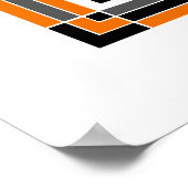 Oranje en zwarte Tegel Poster (Hoek)
