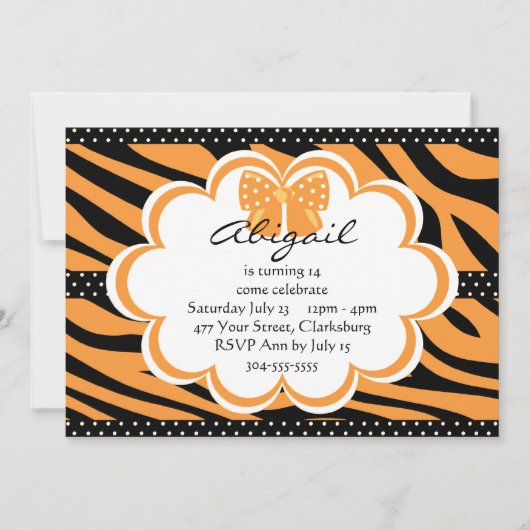 Oranje en zwarte tijgerafdrukken kaart (Voorkant)
