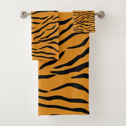Oranje en zwarte tijgerstrepen bad handdoek (Insitu)