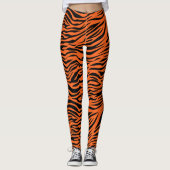 Oranje en zwarte tijgerstrepen leggings (Voorkant)