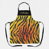 Oranje en zwarte tijgerstrepen schort (Voorkant)