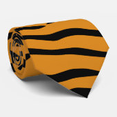 Oranje en zwarte tijgerstrepen stropdas (Opgerold)