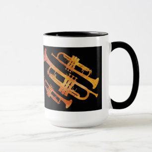Oranje en zwarte Trumpet-verpakking Mok