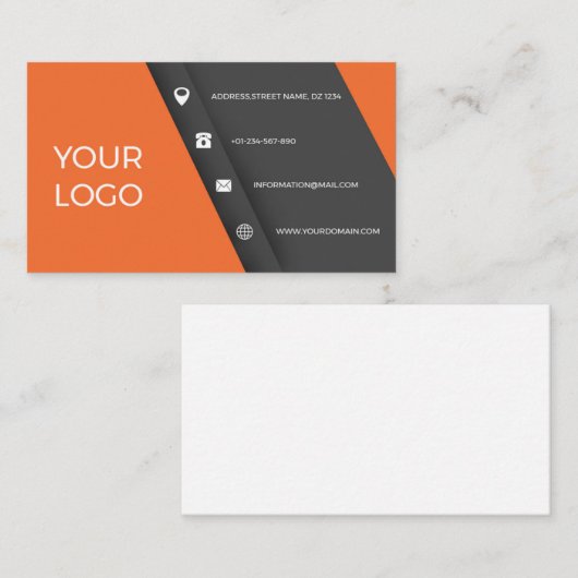 ORANJE EN ZWARTE Visitekaartje (Voorkant / Achterkant)