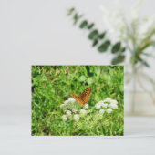 Oranje en zwarte vlinder briefkaart (Staand voorkant)