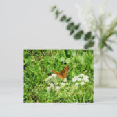 Oranje en zwarte vlinder met jouw tekst briefkaart (Staand voorkant)