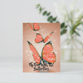 Oranje en zwarte vlinders met zwarte grenzen briefkaart (Staand voorkant)