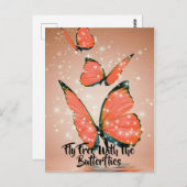 Oranje en zwarte vlinders met zwarte grenzen briefkaart (Voorkant / Achterkant)