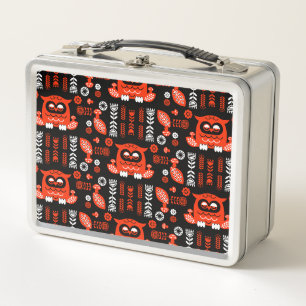 Oranje en zwarte volkskunst Nordic Owl
