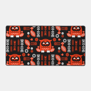 Oranje en zwarte volkskunst Nordic Owl Bureaumat