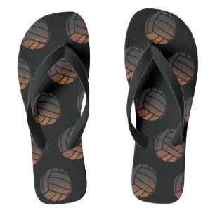 Oranje en Zwarte Volleybal Teenslippers