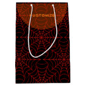 Oranje en zwarte webpagina met cadeaubon medium cadeauzakje (Voorkant)