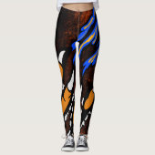 ORANJE EN ZWARTE WETTEN LEGGINGS (Voorkant)