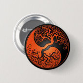 Oranje en zwarte Yin Yang-boom Ronde Button 5,7 Cm (Voorkant /achterkant)