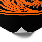 Oranje en zwarte Yin Yang Phoenix Poster (Hoek)