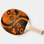 Oranje en zwarte Yin Yang Zombies Tafeltennisbatje (Zijkant)