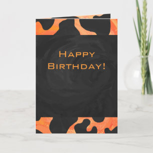 Oranje en Zwarte Zebra Monogram Kaart