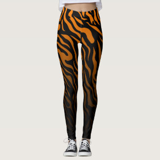 Oranje en zwarte zebrastrepen: stijlvolle Leggings