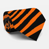 Oranje en zwarte Zebrastripes Stropdas (Opgerold)