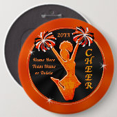 Oranje en zwarte zeep, Cheerleading Party Favors, Ronde Button 6,0 Cm (Voorkant /achterkant)
