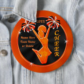 Oranje en zwarte zeep, Cheerleading Party Favors, Ronde Button 6,0 Cm (In situ)