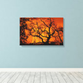 Oranje en zwarte zonsondergang canvas afdruk (Insitu (Houten vloer))