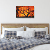 Oranje en zwarte zonsondergang canvas afdruk (Insitu (Slaapkamer))