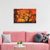 Oranje en zwarte zonsondergang canvas afdruk (Insitu (Woonkamer))
