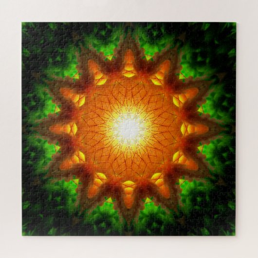 Oranje Energy Core | Mandala Legpuzzel (Horizontaal)