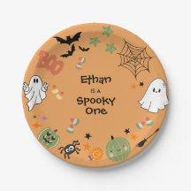 Oranje enge een schattige Halloween 1e verjaardag