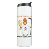 Oranje Engel Eend 24oz waterfles Thermosbeker (Gedraaid links)