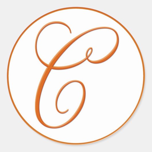 ORANJE Envelopverbinding met Monogram - 3 duimgroo Ronde Sticker (Voorkant)
