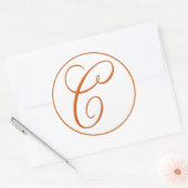 ORANJE Envelopverbinding met Monogram - 3 duimgroo Ronde Sticker (Envelop)