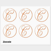 ORANJE Envelopverbinding met Monogram - 3 duimgroo Ronde Sticker (Vel)