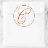 ORANJE Envelopverbinding met Monogram - 3 duimgroo Ronde Sticker (Tas)