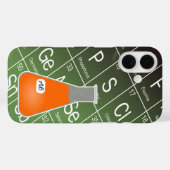 Oranje Erlenmeyer (met Initialen) Chemie Case-Mate iPhone Case (Achterkant (horizontaal))