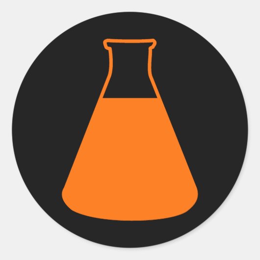 Oranje Erlenmeyer Sticker (Voorkant)