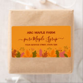 Oranje esdoorn laat rand esdoorn siroop label (Insitu)