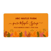 Oranje esdoorn laat rand esdoorn siroop label (Voorkant)