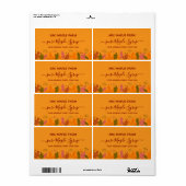 Oranje esdoorn laat rand esdoorn siroop label (Full Sheet)