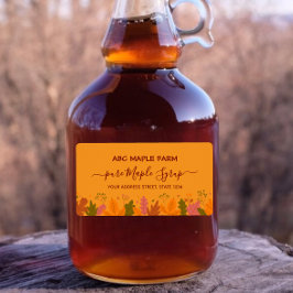 Oranje esdoorn laat rand esdoorn siroop label