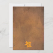 Oranje esdoorn verlaat bruin bruiloft kaart (Achterkant)