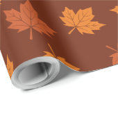 Oranje Esdoornblad Najaarsnaadloos patroon Cadeaupapier (Rol Hoek)