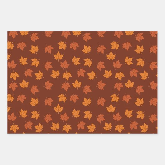Oranje Esdoornblad Najaarsnaadloos patroon Inpakpapier Vel (Voorkant)