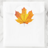 Oranje esdoornblad ronde sticker (Tas)