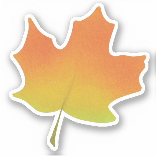 Oranje esdoornblad sticker (Voorkant)