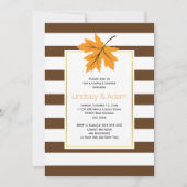 Oranje esdoornbladeren en tintjes bruiloft douches kaart (Voorkant)