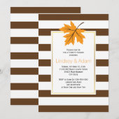 Oranje esdoornbladeren en tintjes bruiloft douches kaart (Voorkant / Achterkant)