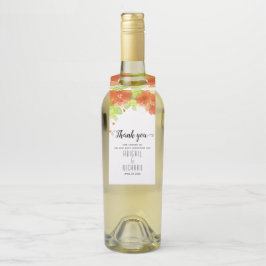 Oranje etherbloemen, bloederige bruiloft flessenhanger