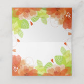 Oranje etherische bloemen bloemenbruiloft escort k plaatskaartje (Binnenkant ongevouwen)